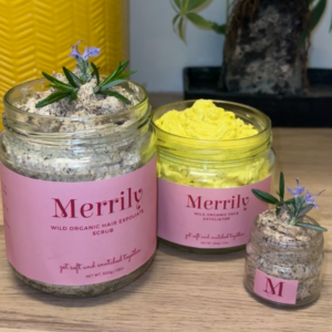 Merrily Organic Hair Exfoliate Scrub infused with rosemary and castor oil